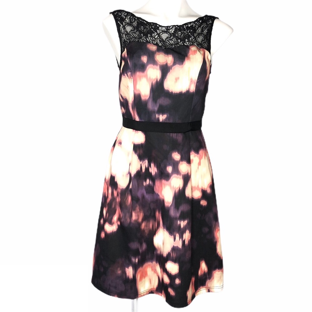 Lovely by Adrianna Papell Watercolor Print Dress